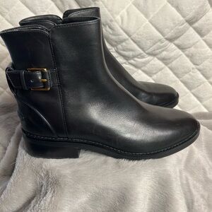 Cole Haan Holis Black Leather Buckle Ankle Boots Women’s size 8.5